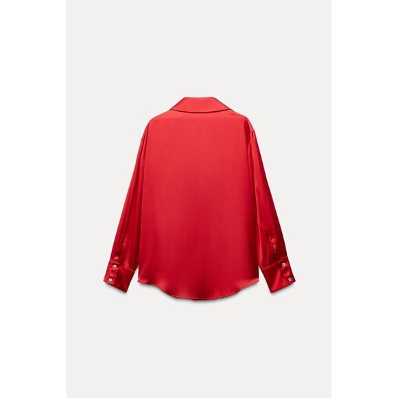 Zara Satin Effect Basic Shirt - S - Picture 4 of 7
